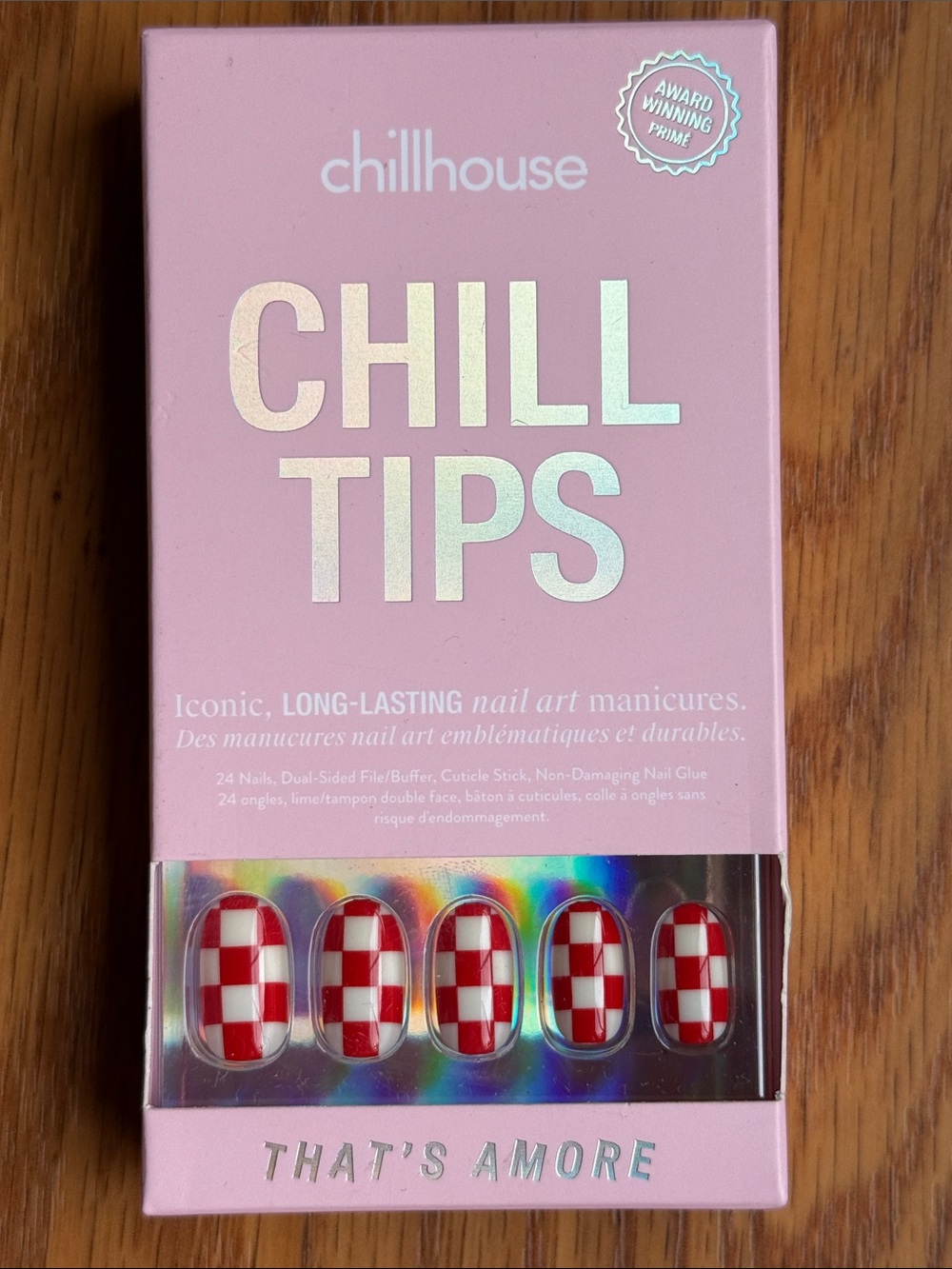 ChillHouse Chill Tip - That's Amore, Checkerboard Red & White Nail Tips